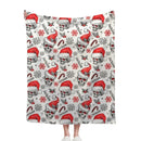 Customized Christmas Blankets - Personalized Name Skull Flannel Blanket with Christmas - A Gift For Yourself,Family,Friend,Colleagues - Joliny