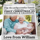 Customized Christmas Blankets - Personalized Nickname and Photo Christmas Memorial Blanket - A Gift For Family,Grandparents,Parents - Joliny