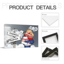 Customized Couple Character Wall Art - Decorative Canvas Painting With Personalized Name And Cartoon Couple Characters - Commemorative Gift - Joliny