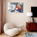 Customized Couple Character Wall Art - Decorative Canvas Painting With Personalized Name And Cartoon Couple Characters - Commemorative Gift - Joliny