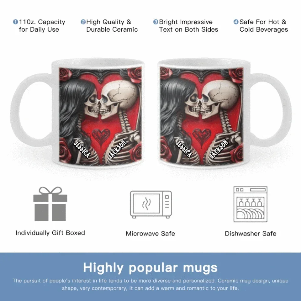 Customized Couple Cup Filled Of Love - Personalized Name Till Death Do Us Part Eternal Love Mug - A Gift For Boyfriend,Girlfriend,Husband,Wife - Joliny
