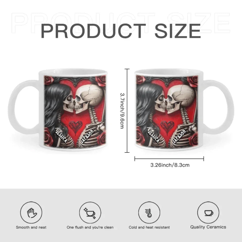 Customized Couple Cup Filled Of Love - Personalized Name Till Death Do Us Part Eternal Love Mug - A Gift For Boyfriend,Girlfriend,Husband,Wife - Joliny