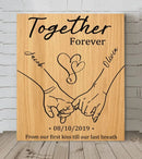 Customized Couple Memorial Wall Art - Personalized Couple's Name and Date Unframed Canvas Decorative Painting - A Gift For Husband,Wife,Anniversary - Joliny