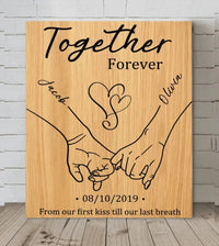 Customized Couple Memorial Wall Art - Personalized Couple's Name and Date Unframed Canvas Decorative Painting - A Gift For Husband,Wife,Anniversary - Joliny