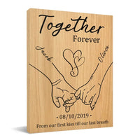 Customized Couple Memorial Wall Art - Personalized Couple's Name and Date Unframed Canvas Decorative Painting - A Gift For Husband,Wife,Anniversary - Joliny