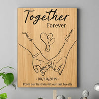 Customized Couple Memorial Wall Art - Personalized Couple's Name and Date Unframed Canvas Decorative Painting - A Gift For Husband,Wife,Anniversary - Joliny
