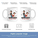 Customized Couple Mug - Unique Mugs Personalized with Names,Photos and Cartoon Images - A Gift For Girlfriend,Boyfriend,Wife,Husband,Anniversary - Joliny