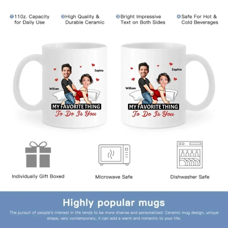 Customized Couple Mug - Unique Mugs Personalized with Names,Photos and Cartoon Images - A Gift For Girlfriend,Boyfriend,Wife,Husband,Anniversary - Joliny