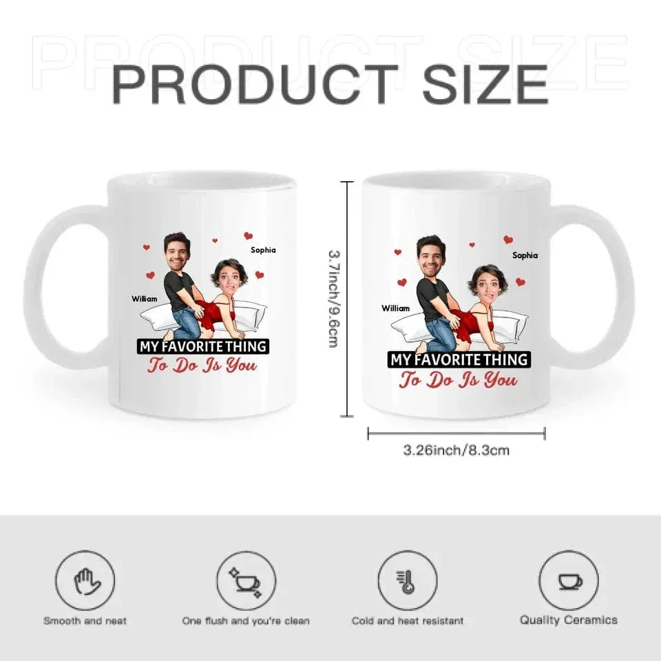 Customized Couple Mug - Unique Mugs Personalized with Names,Photos and Cartoon Images - A Gift For Girlfriend,Boyfriend,Wife,Husband,Anniversary - Joliny