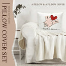 Customized Couple Pillow - Holding Hands Love Pattern Pillowcase with Personalized Name and Theme Text - A Gift For Boyfriend,Girlfriend,Husband,Wife - Joliny