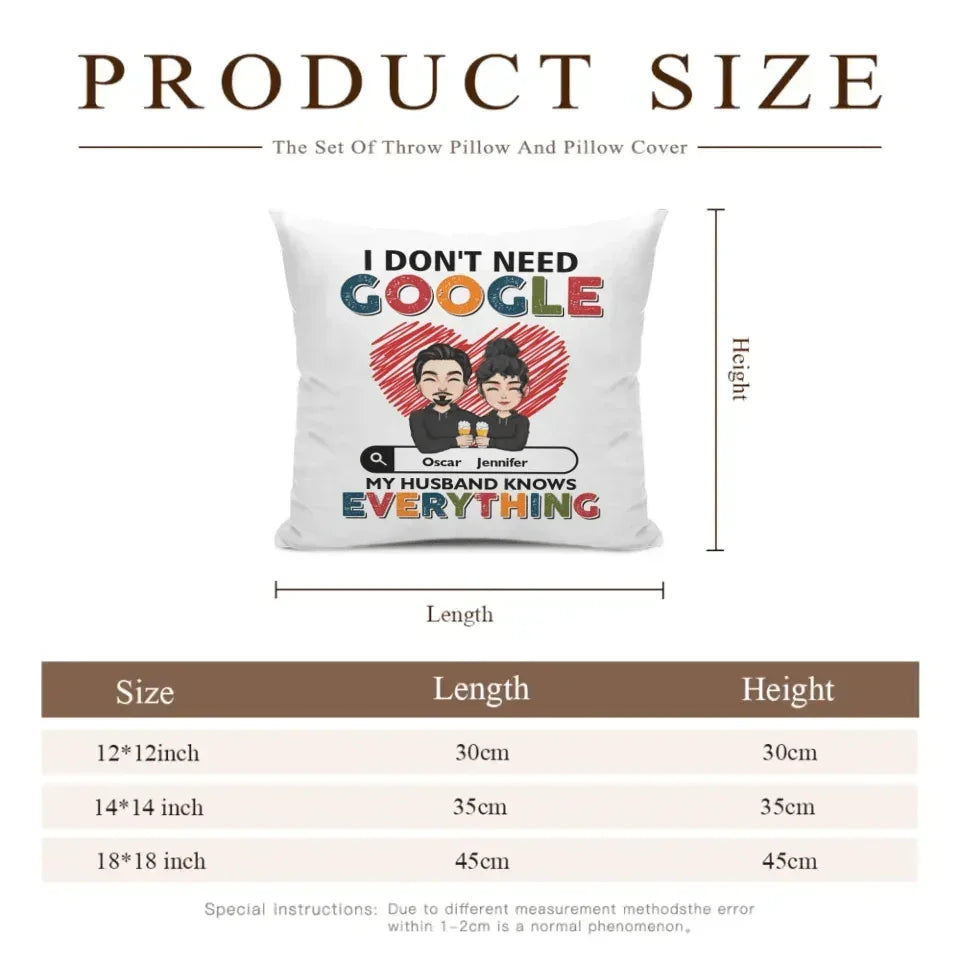 Customized Couple Pillow - Personalized Character Cartoon Images and Names for Couples Pillow - A Gift For Boyfriend,Girlfriend,Husband,Wife - Joliny