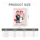 Customized Couple's Theme Wall Painting - Personalized Couple Photo and Name Wedding Character Image Frameless Canvas Painting - A Gift For Girlfriend,Boyfriend,Wife,Husband - Joliny