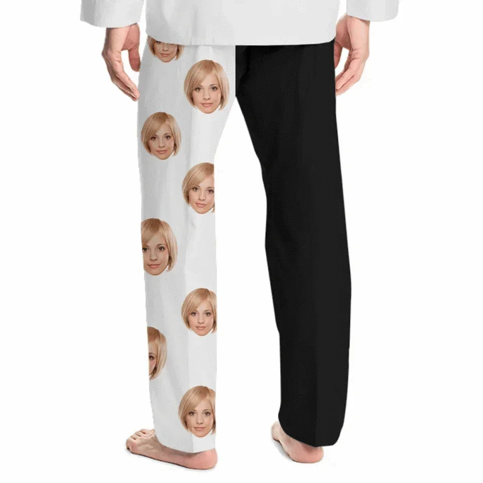 Customized Couple Themed Pajama - Fun Pajama With Personalized Name And Photo - Fun Gifts For Husband,Boyfriend - Joliny