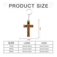 Customized Cross Shape Keychain - Personalized Name Jesus Cross Acrylic Keychain - A Gift For Friend,Family,Christian,BFF - Joliny