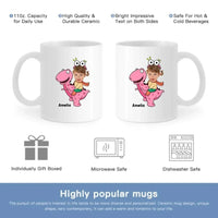Customized Cute Dinosaur Mug - Two Color Small Dinosaur Personalized Name And Photo Mugs - A Gift For Cute Little Kids,Dinosaur Lovers - Joliny