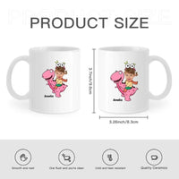 Customized Cute Dinosaur Mug - Two Color Small Dinosaur Personalized Name And Photo Mugs - A Gift For Cute Little Kids,Dinosaur Lovers - Joliny