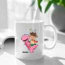Customized Cute Dinosaur Mug - Two Color Small Dinosaur Personalized Name And Photo Mugs - A Gift For Cute Little Kids,Dinosaur Lovers - Joliny