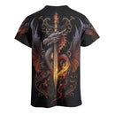 Customized Dragon Pattern Clothing - Personalized Name Oriental Dragon And Sword Full Width Printed Costume - A Gift Fmartial Arts Enthusiastor,Friend,Men - Joliny