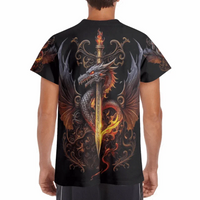 Customized Dragon Pattern Clothing - Personalized Name Oriental Dragon And Sword Full Width Printed Costume - A Gift Fmartial Arts Enthusiastor,Friend,Men - Joliny