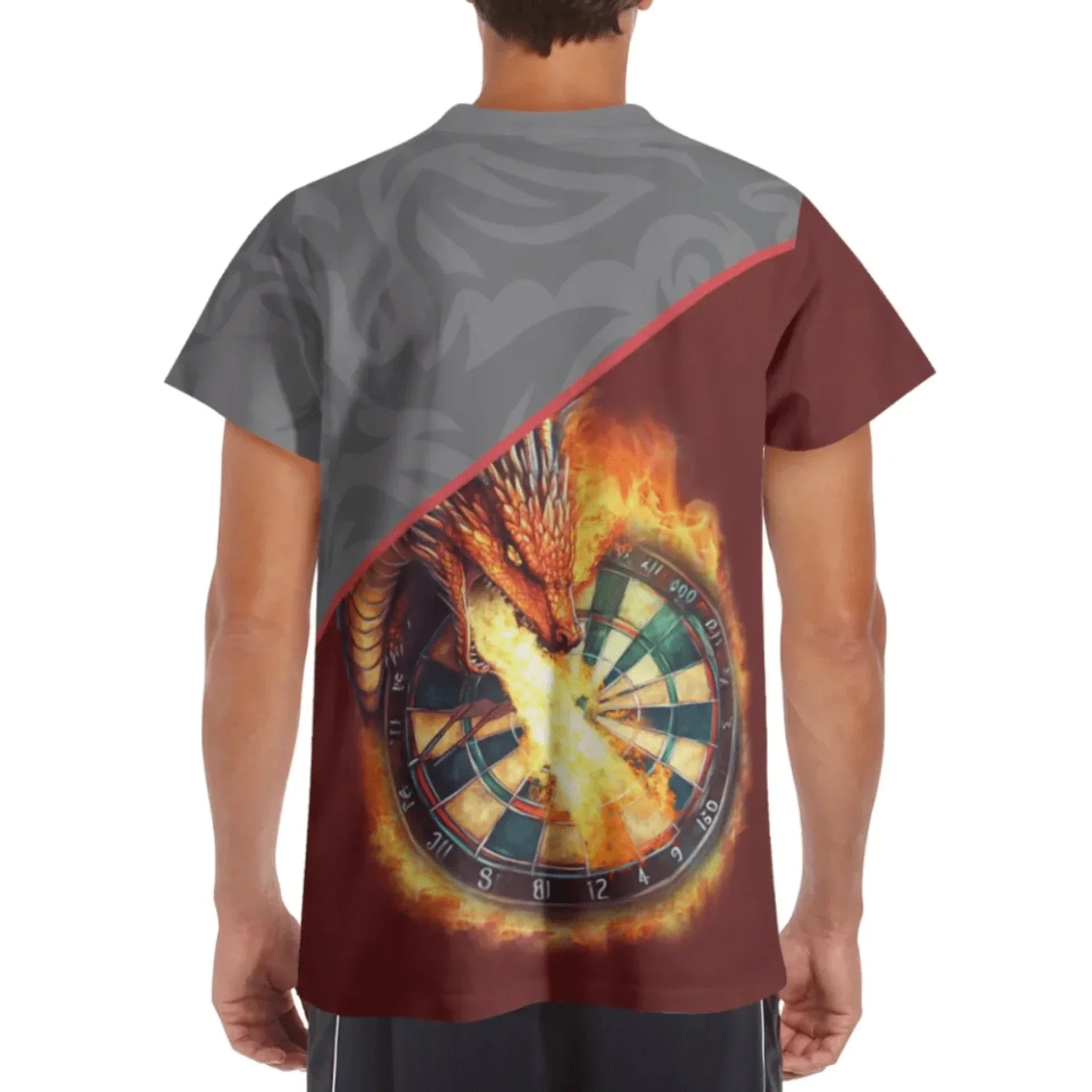 Customized Dragon Pattern T-shirt - Personalized Name Fire Breathing Dragon Clothes - A Gift For Dragon Enthusiasts,Friends,Family