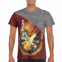 Customized Dragon Pattern T-shirt - Personalized Name Fire Breathing Dragon Clothes - A Gift For Dragon Enthusiasts,Friends,Family - Joliny