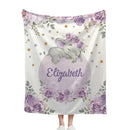 Customized Elephant Blanket - Personalized Name Blankets In Three Color Choices Of Flowers And Elephants - A Gift For Child,Baby - Joliny