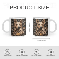 Customized Embossed Style Pattern Mugs - Personalized Dog and Name Mug - A Gift For Dog Owners,Dog Lovers - Joliny