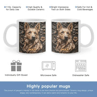Customized Embossed Style Pattern Mugs - Personalized Dog and Name Mug - A Gift For Dog Owners,Dog Lovers - Joliny