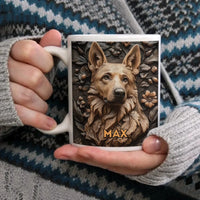 Customized Embossed Style Pattern Mugs - Personalized Dog and Name Mug - A Gift For Dog Owners,Dog Lovers - Joliny