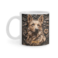 Customized Embossed Style Pattern Mugs - Personalized Dog and Name Mug - A Gift For Dog Owners,Dog Lovers - Joliny