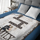 Customized Family Blankets - Soft Blanket With Personalized Family Figures And Scrabble Words - A Gift For Family - Joliny