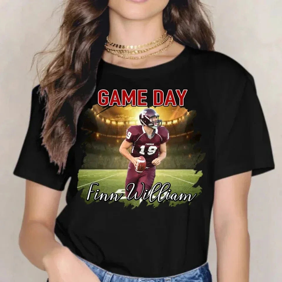 Customized Football Apparel - Football Game Day Personalized Names, Team Names, Numbers and Photos Clothes - Gifts for Football Fans