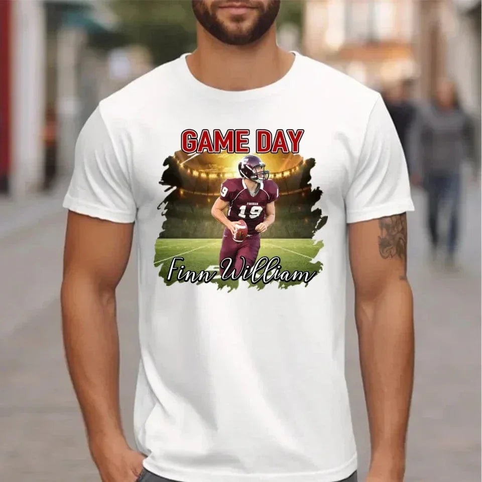 Customized Football Apparel - Football Game Day Personalized Names, Team Names, Numbers and Photos Clothes - Gifts for Football Fans