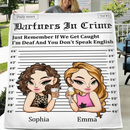 Customized Friendship Funny Blanket - Personalized Name and Friends Character Image Flannel Blanket - A Gift For Best Friends, BFF, Sisters - Joliny