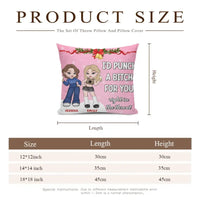 Customized Friendship Pillow - Personalized Name and Friends Character Image Pillow - Christmas Gift For Best Friends, BFF, Sisters - Joliny