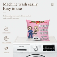 Customized Friendship Pillow - Personalized Name and Friends Character Image Pillow - Christmas Gift For Best Friends, BFF, Sisters - Joliny