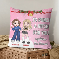 Customized Friendship Pillow - Personalized Name and Friends Character Image Pillow - Christmas Gift For Best Friends, BFF, Sisters - Joliny
