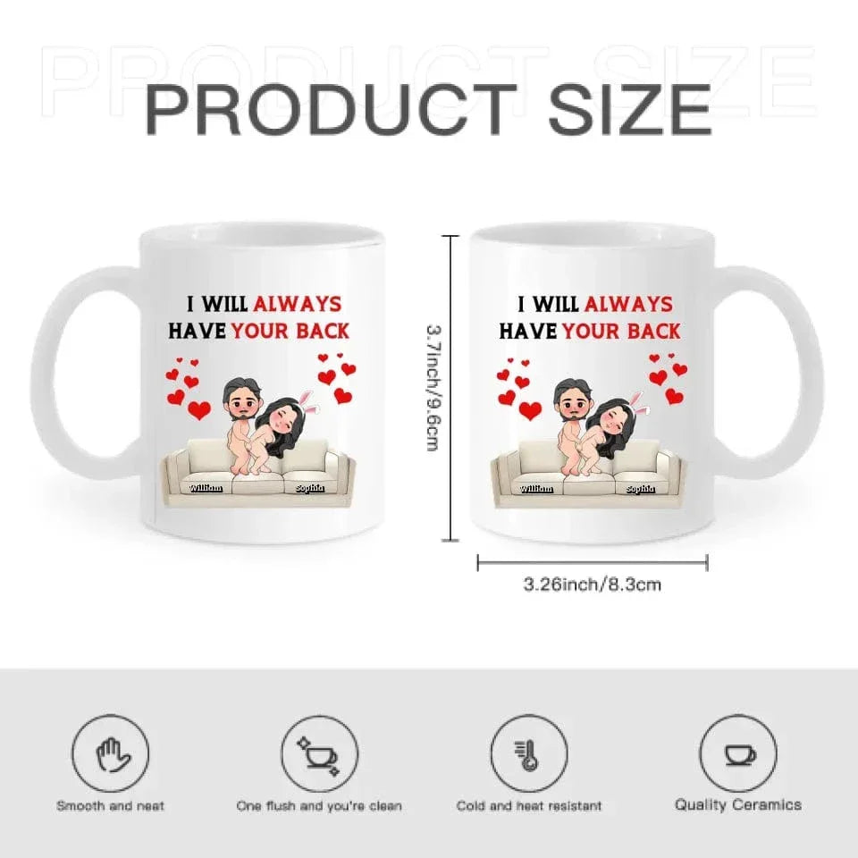 Customized Fun Couple Mug - Personalized Name and Cartoon Couple Image Quirky Fun Mug - A Gift For Girlfriend,Boyfriend,Husband,Wife - Joliny