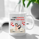 Customized Fun Couple Mug - Personalized Name and Cartoon Couple Image Quirky Fun Mug - A Gift For Girlfriend,Boyfriend,Husband,Wife - Joliny