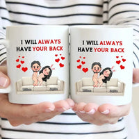 Customized Fun Couple Mug - Personalized Name and Cartoon Couple Image Quirky Fun Mug - A Gift For Girlfriend,Boyfriend,Husband,Wife - Joliny