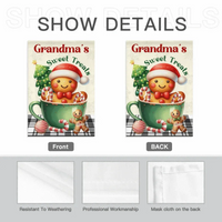 Customized Garden Decorations For Christmas - Personalized Nicknames, Names And Christmas Dessert Patterns Christmas Vibes Garden Flags - Christmas Gifts For Grandma,Family - Joliny