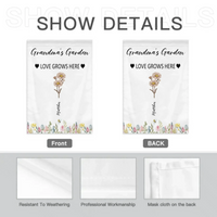 Customized Garden Themed Decorative Flags - Personalized Birthday Flower and Name Bush Pattern Flags - A Gift For Family,Friend,Flower Lovers - Joliny