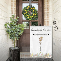 Customized Garden Themed Decorative Flags - Personalized Birthday Flower and Name Bush Pattern Flags - A Gift For Family,Friend,Flower Lovers - Joliny