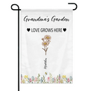Customized Garden Themed Decorative Flags - Personalized Birthday Flower and Name Bush Pattern Flags - A Gift For Family,Friend,Flower Lovers - Joliny