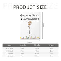 Customized Garden Themed Decorative Wall Art - Personalized Birthday Flower and Name Bush Pattern Canvas Painting - A Gift For Family,Friend,Flower Lovers - Joliny