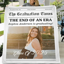 Customized Graduation Newspaper Template Blanket - Personalized Name,Photo and Date Graduation Season Blankets - A Graduation Gift For Kids,Students,Roommates - Joliny