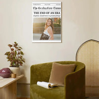 Customized Graduation Newspaper Template Wall Art - Personalized Name,Photo and Date Graduation Season Canvas Painting - A Graduation Gift For Kids,Students,Roommates - Joliny