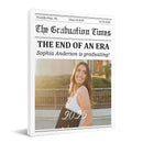 Customized Graduation Newspaper Template Wall Art - Personalized Name,Photo and Date Graduation Season Canvas Painting - A Graduation Gift For Kids,Students,Roommates - Joliny