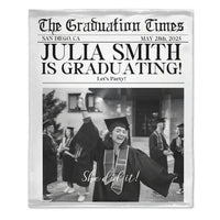 Customized Graduation Themed Blankets - Personalized Name,Photo and Date Graduation Season Blankets - A Graduation Gift For Kids,Students,Roommates - Joliny