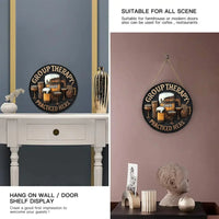 Customized Group Therapy Wooden Door Signs - Personalized Name Keg Pattern Round Door Sign - A Gift For Friend,Family,BFF - Joliny
